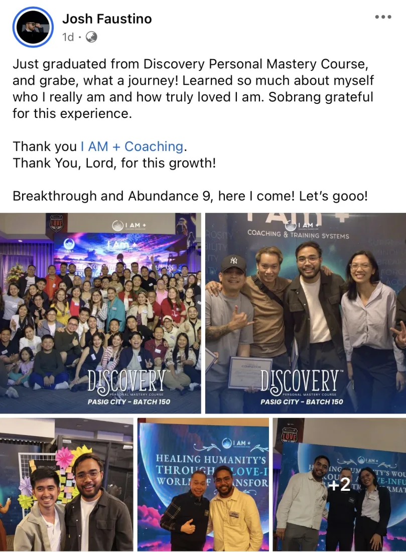 Graduate Facebook testimonial