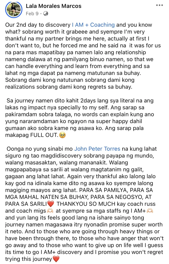 Graduate Facebook testimonial